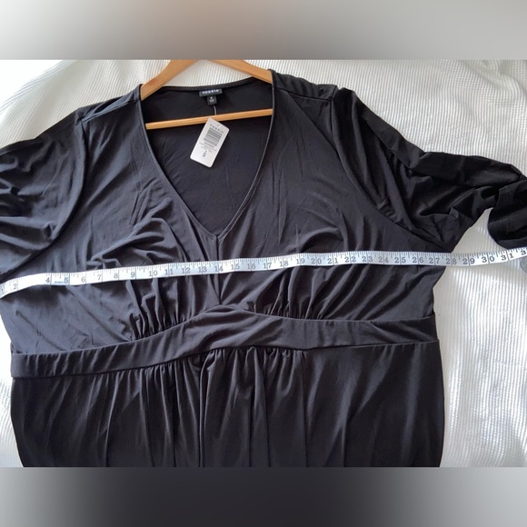 Women’s Tea Length Studio Knit Deep V Bodycon black Dress size 5X - Picture 7 of 12